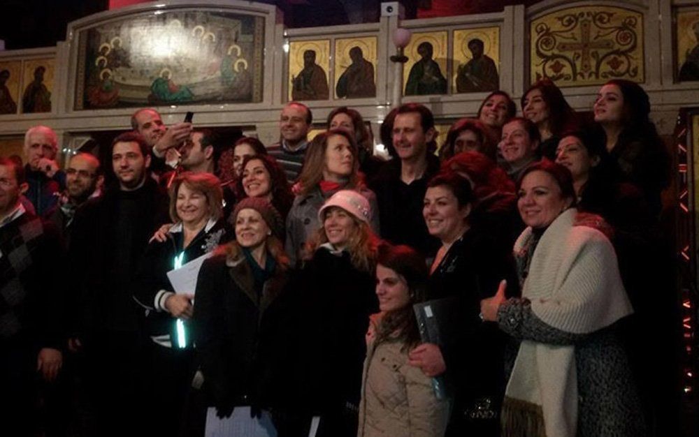 تصاویر : بشار اسد و خانواده‌اش در کلیسای دمشق