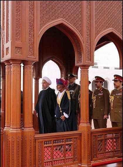 عکس/روحانی در قصر سلطان قابوس