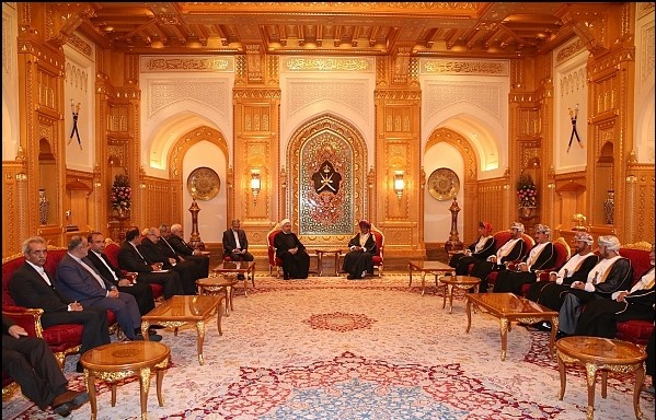 عکس/روحانی در قصر سلطان قابوس