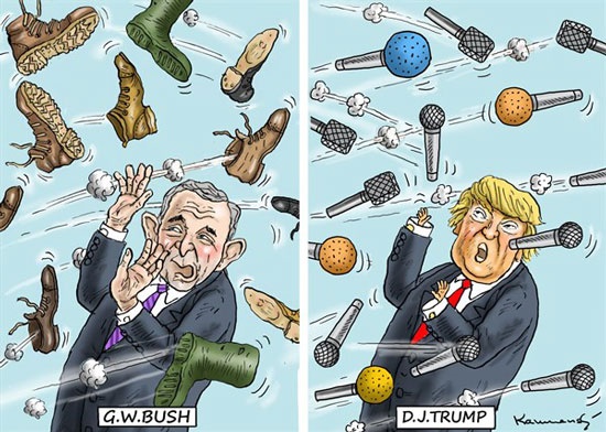 کاریکاتور/ تفاوت و شباهت جالب ترامپ و بوش!