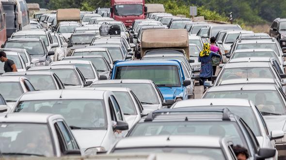 تصاویر : ترافیک سنگین در جاده های شمال