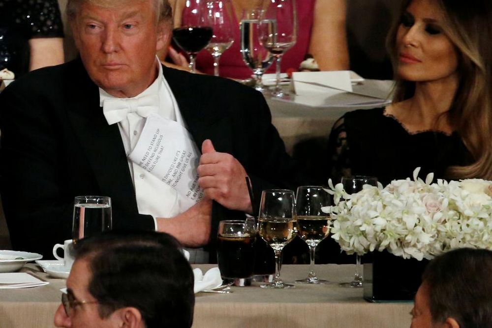 تصاویر :  کنایه‌های زهردار ترامپ و کلینتون سرمیز شام خیریه