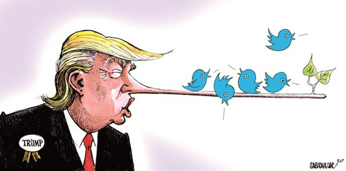 کاریکاتور: جدیدترین تصویر از ترامپ توئیتر باز!