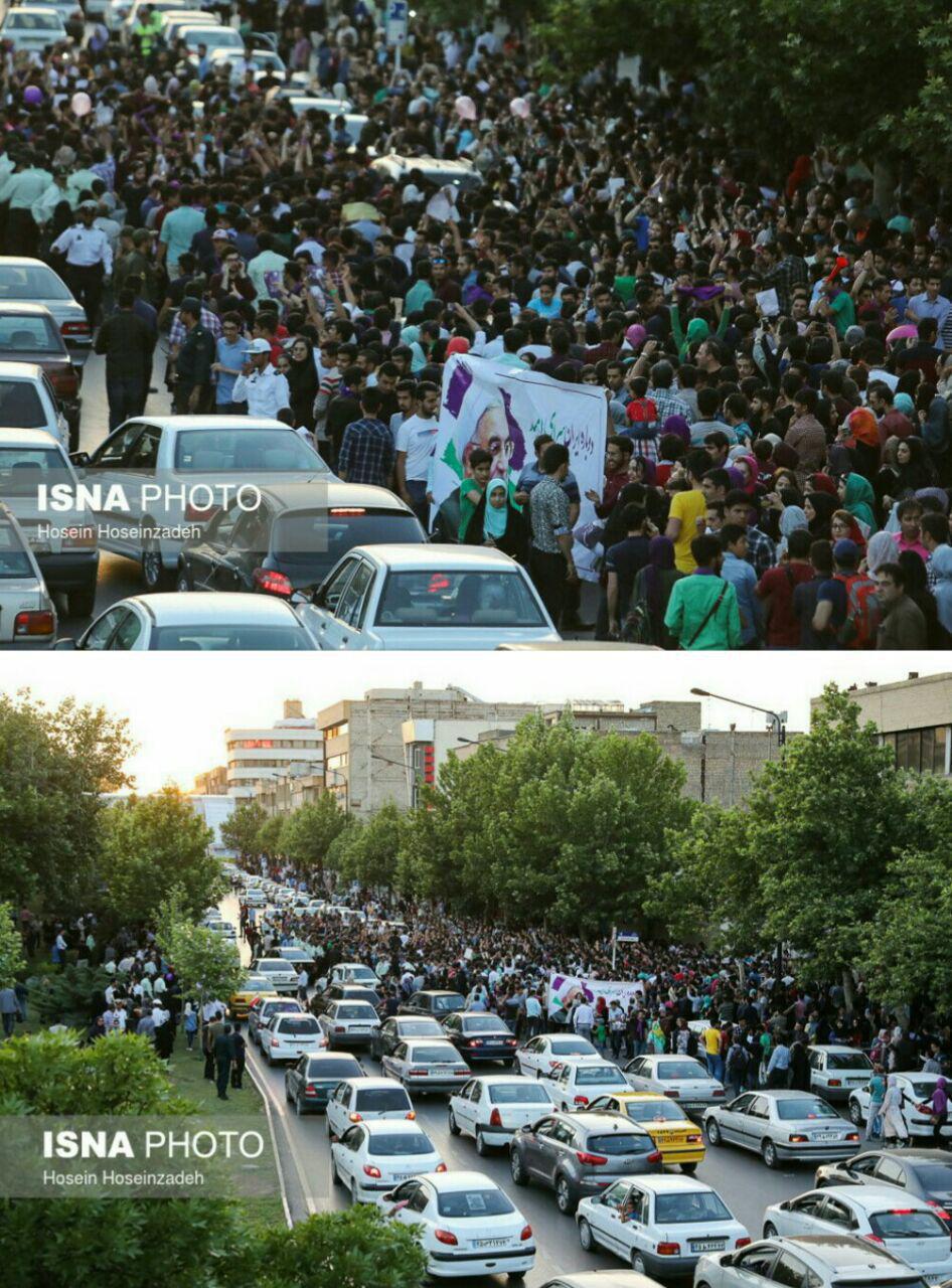 عکس/شادی حامیان روحانی در مشهد