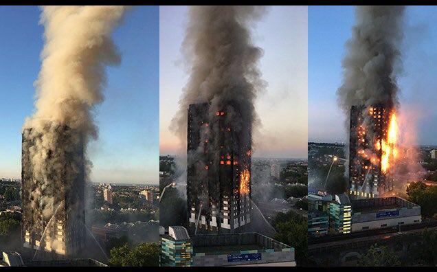 تصاویری از آتش سوزی مهیب و مهار نشدنی برج گرانفل لندن