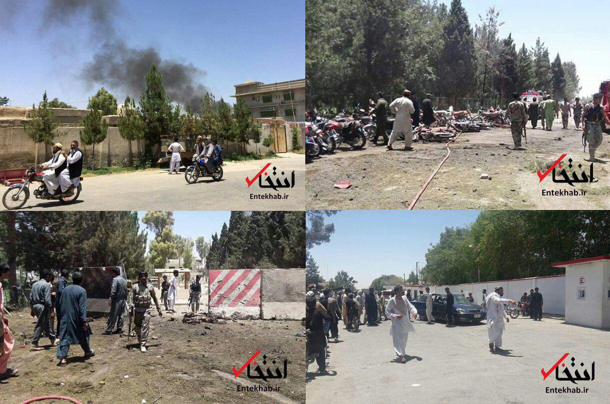 تصاویر/ انفجار انتحاری مقابل نمایندگی یک بانک در هلمند افغانستان