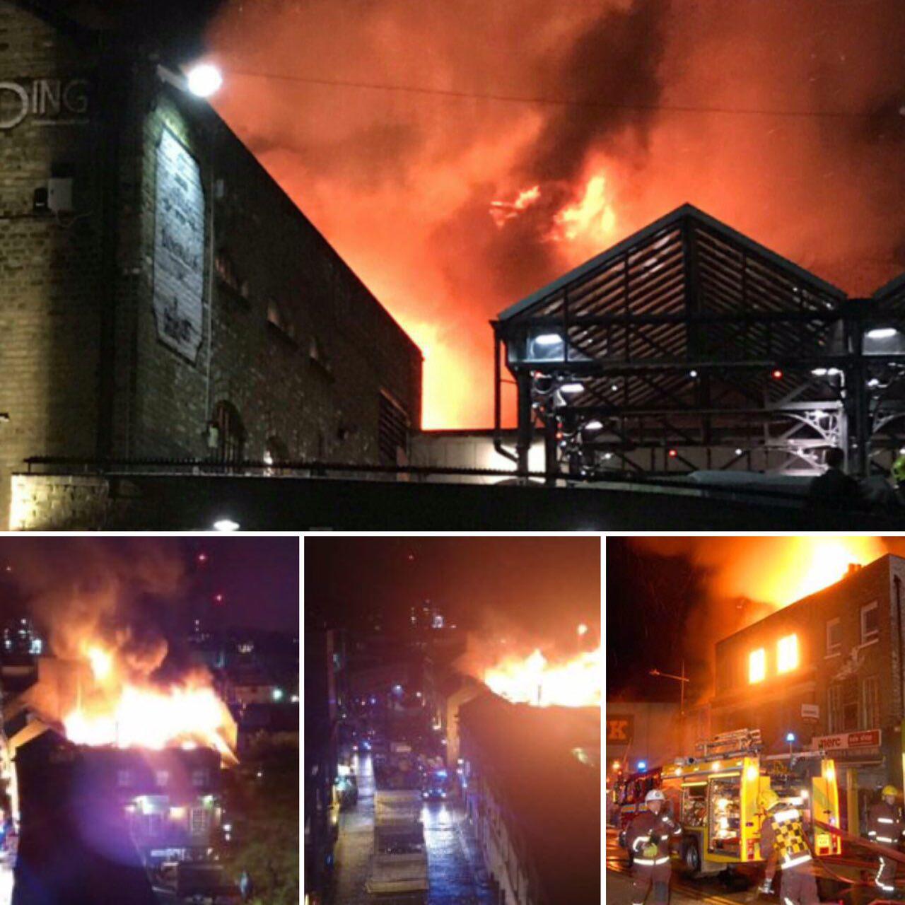 تصاویری از آتش سوزي در كمدن ماركت در شمال لندن