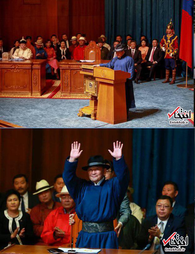 عکس /  پوشش رییس‌جمهور جدید مغولستان