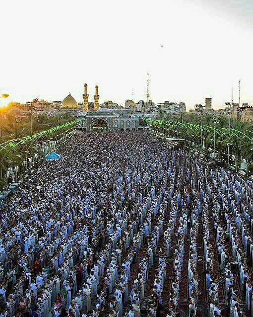 نماز عیدفطر در کربلا / بین الحرمین