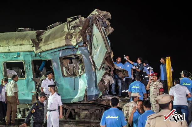تصاویر : تصادف مرگبار دو قطار در اسکندریه مصر