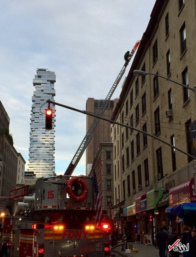 عکس/ آتش سوزی یک ساختمان مسکونی در نیویورک