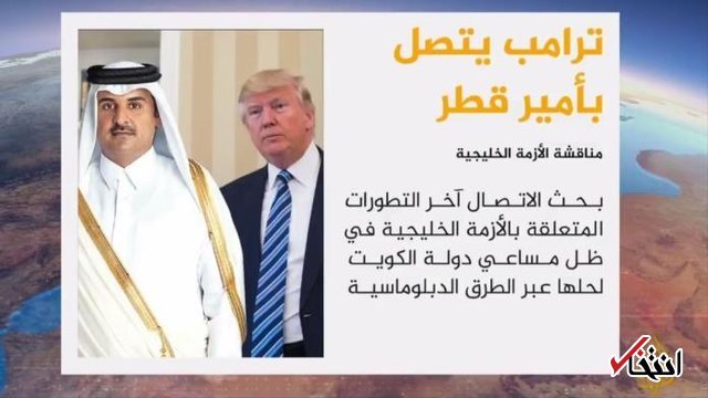تماس تلفنی ترامپ با امیر قطر پس از دیدار با امیر کویت