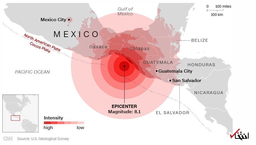 تعداد جان‌باختگان بزرگترین زلزله قرن اخیر در مکزیک به 90 نفر رسید