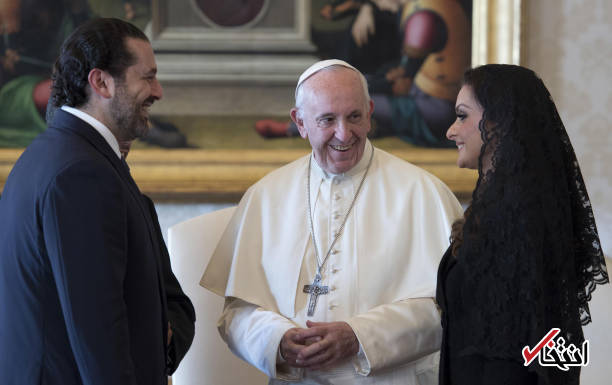 عکس/ دیدار سعد حریری و همسرش با پاپ فرانسیس