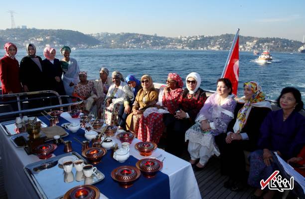 عکس/ همسران مقامات اجلاس دی-۸ در ضیافت ناهار همسر اردوغان