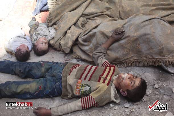 تصاویر دلخراش : کودکان قربانی اصلی حمله شیمیایی به دوما در غوطه شرقی دمشق