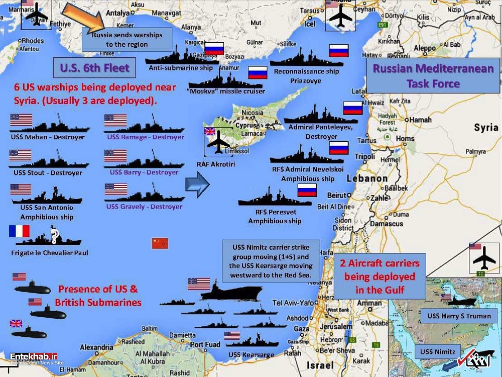 آرایش جنگی روسیه علیه آمریکا/ اعزام زیردریایی اتمی روسیه برای استقرار در مدیترانه و مرز سوریه +عکس