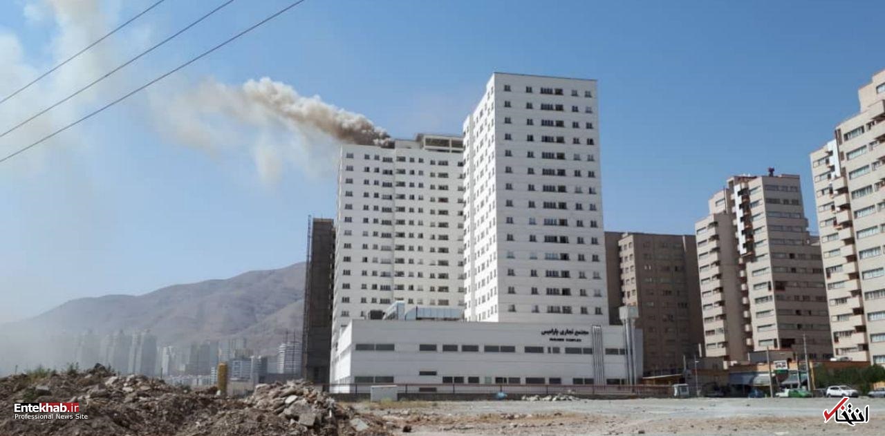 آتش سوزی در برجی در شهرک راه آهن/انتقال افراد ساختمان به مکان امن