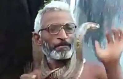 فیلم/ شوخی وحشتناک پیرمرد هندی با مار کبری را ببینید!