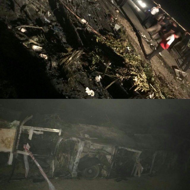 تعداد قطعی قربانیان برخورد اتوبوس با تریلر حامل سوخت ۱۹ نفر است/ انتقال دو مصدوم به اصفهان