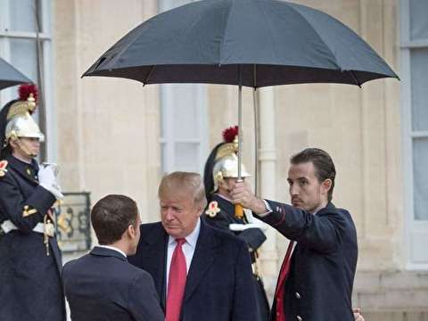 انتقاد از باران‌گریزی ترامپ در فرانسه / ترامپ به خاطر باران، بازدید از قبرستان سربازان آمریکایی‌ها در فرانسه را لغو کرد