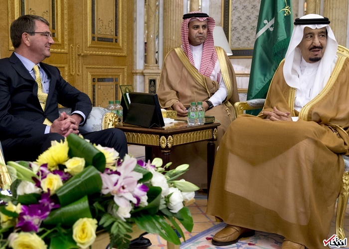 وزیر دفاع آمریکا در عربستان: ملک سلمان در مورد توافق هسته ای نگران دو موضوع است؛ مسئله عدم بازگشت تحریم ها و راستی آزمایی ایران