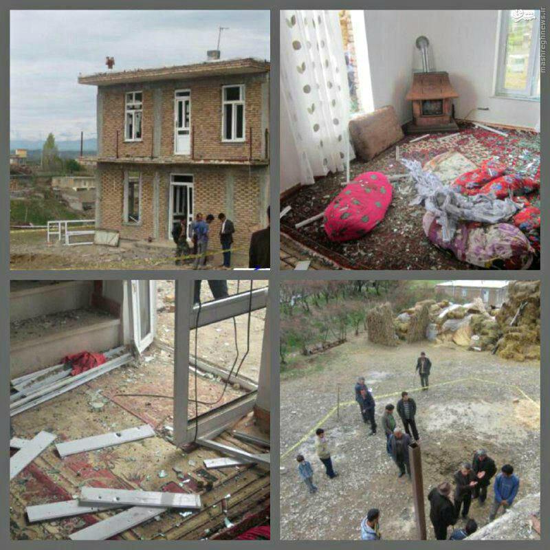 اصابت خمپاره به روستای مرزی ایران/ عکس