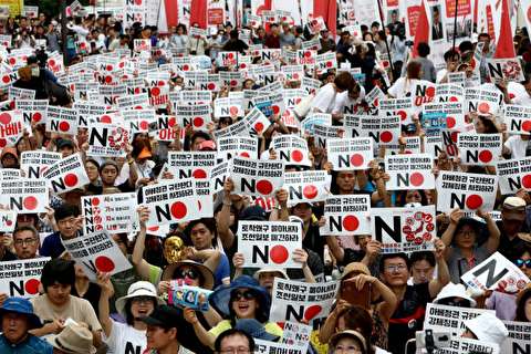 تصاویر : تظاهرات ضد ژاپنی در کره جنوبی
