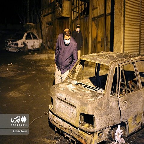 تصاویر: انفجار تانکر حاوی مازوت در حسین‌آباد سنندج